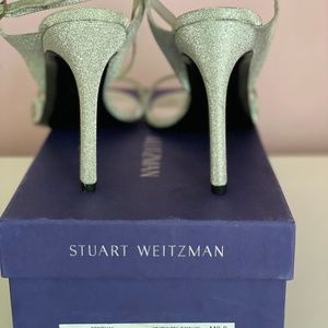 NEVER WORN -Stuart Weitzman Silver Glitter Sandals
